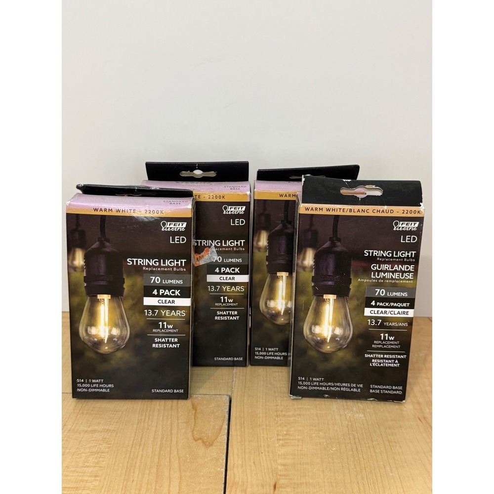 Feit Electric S14 LED String Light Replacement Bulbs 2200K Warm White 16 Pack